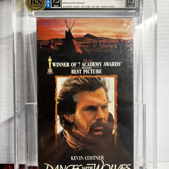 1991 VHS “Dances With Wolves” IGS 7.5 & 7.5 NM Sealed Kevin Costner Action Movie - Picture 1 of 3